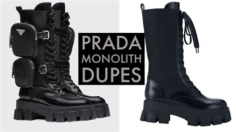 dupe prada combat boots|Prada monolith loafers dupe.